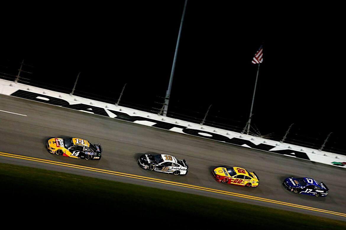 And Stewart-Haas Racing's Kevin Harvick and Clint Bowyer (14) were fifth and sixth. And Stewart-Haas Racing's Kevin Harvick and Clint Bowyer (14) were fifth and sixth.